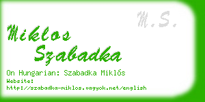 miklos szabadka business card
