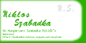 miklos szabadka business card